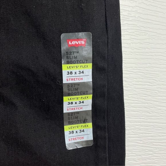 NWT‎ Levi's 527 Slim Bootcut Black Jeans Men’s Size 38x34 Denim - Picture 4 of 9